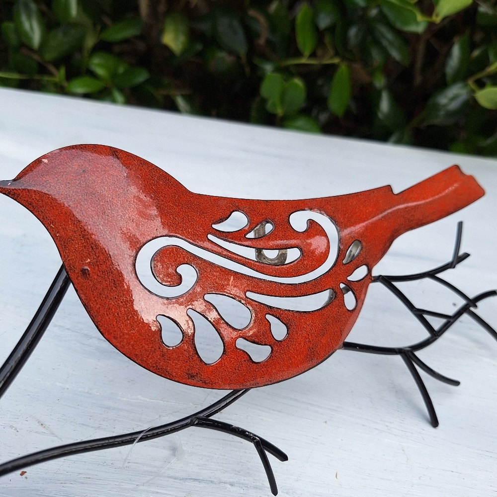 Bird Wall Hanging Decor Art Metal Wood Pictures Unique Wire Textured 3d Designs - Picture 10 of 17
